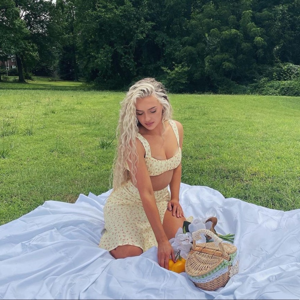 Princesspolly boutique yellow floral two piece set